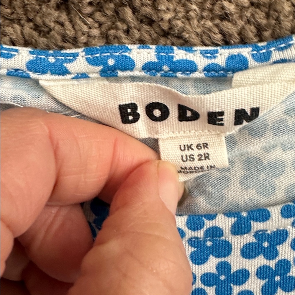 Boden “Amelie” Spring Blue Floral Print Dress - Picture 2 of 4